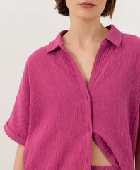 clearance coastal double gauze oversized shirt