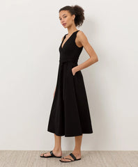 clearance fit & flare easy v-neck dress