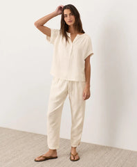 clearance coastal double gauze short sleeve popover