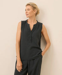 clearance coastal double gauze henley tank