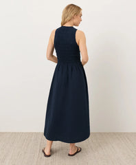 coastal double gauze smocked dress