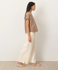 coastal double gauze split hem pant