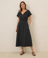 clearance coastal double gauze boho midi dress