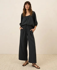clearance coastal double gauze split hem pant