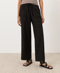 clearance stretch poplin wide leg pant