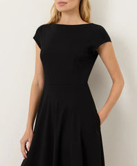 fit & flare ballet neck dress