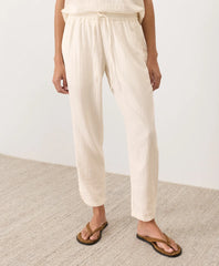 coastal double gauze tapered pull-on pant