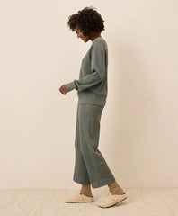 clearance thermal waffle wide leg pant
