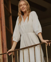 clearance coastal double gauze peasant dress