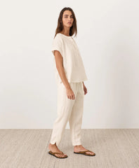 coastal double gauze tapered pull-on pant
