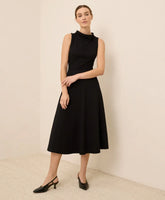 clearance fit & flare cowl neck dress