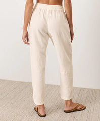 coastal double gauze tapered pull-on pant