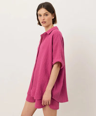 clearance coastal double gauze oversized shirt