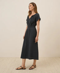 clearance coastal double gauze boho midi dress