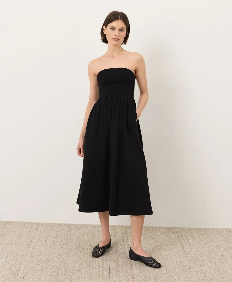 clearance fit & flare strapless dress