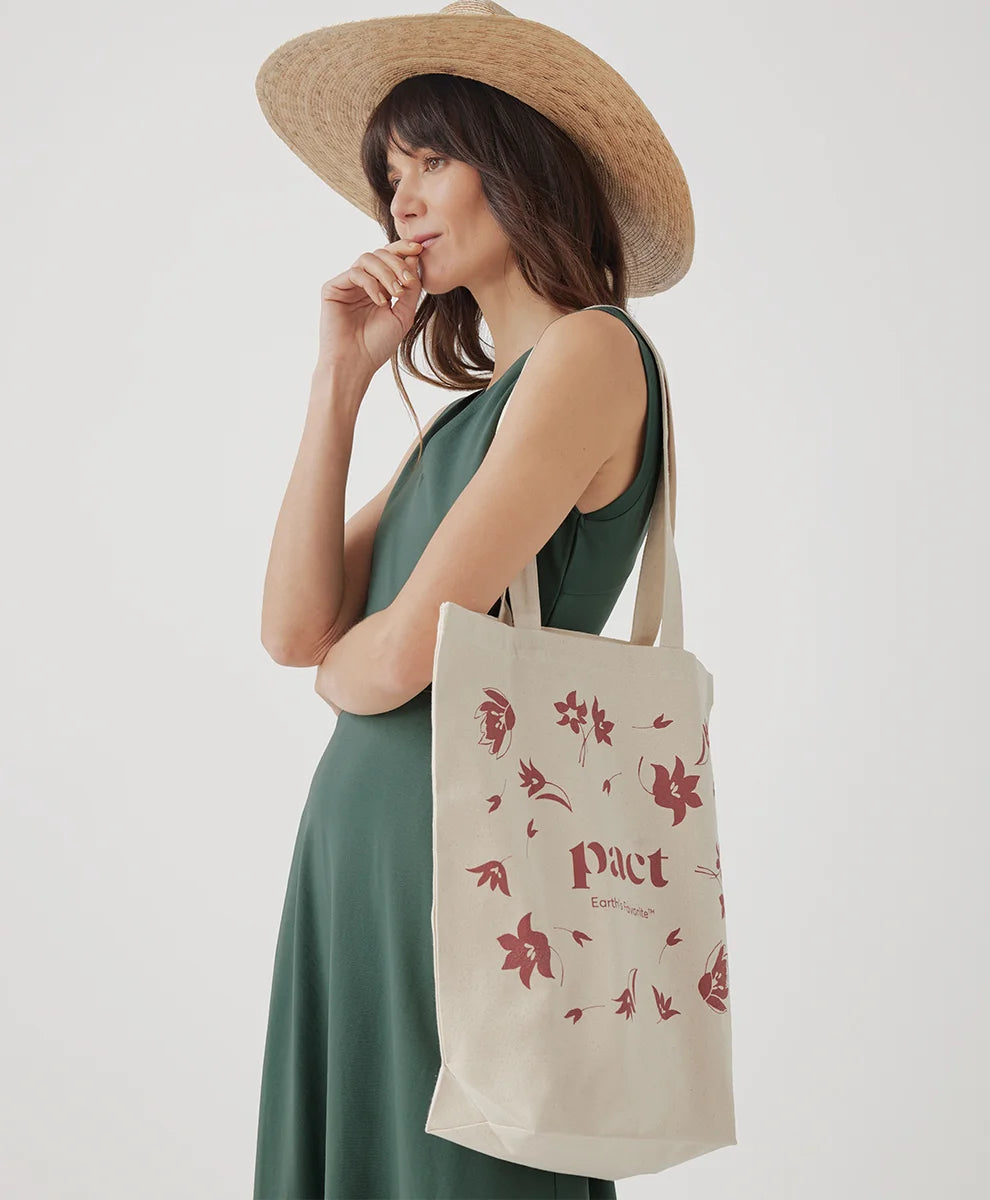 pact floral canvas tote