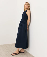 coastal double gauze smocked dress