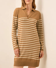 clearance classic fine knit collared sweater dress