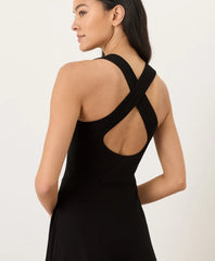 fit & flare open back maxi dress