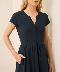clearance relaxed slub henley market dress