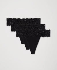 lace waist thong 3-pack