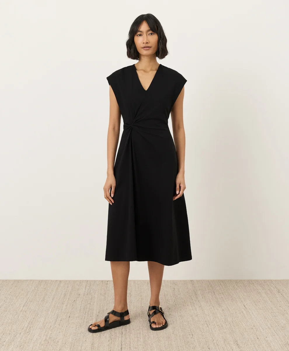 fit & flare v-neck twist dress