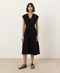 fit & flare v-neck twist dress