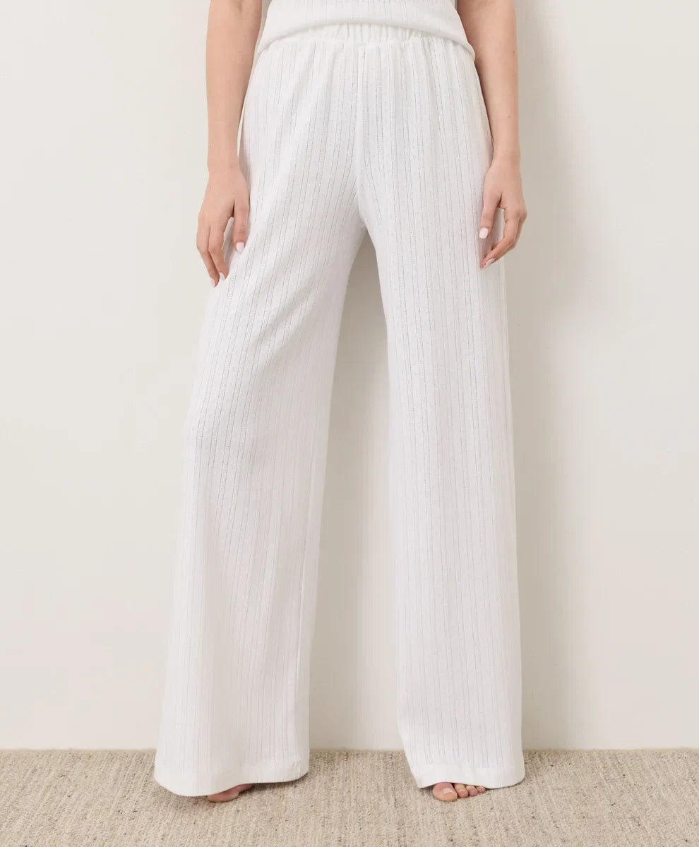 clearance pointelle wide leg pant