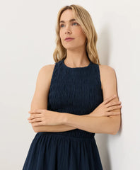 coastal double gauze smocked dress