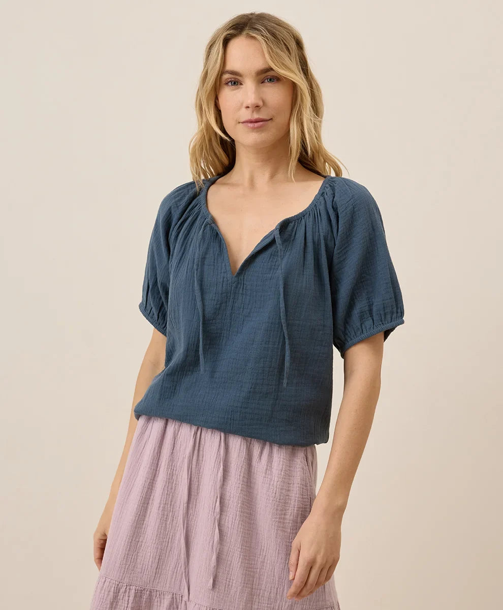 clearance coastal double gauze boho popover