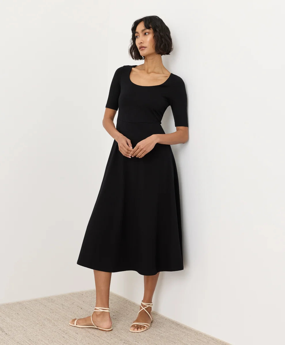 clearance fit & flare signature scoop dress
