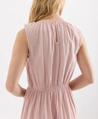 coastal double gauze tiered midi dress
