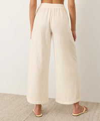 coastal double gauze split hem pant