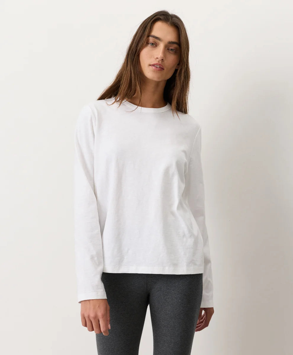 soft-slub essential crewneck long sleeve tee