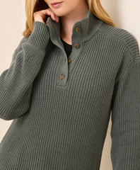 clearance luxe knit henley sweater