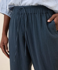 clearance coastal double gauze tapered pull-on pant