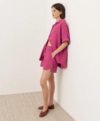 clearance coastal double gauze curved hem short