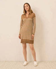 clearance classic fine knit collared sweater dress