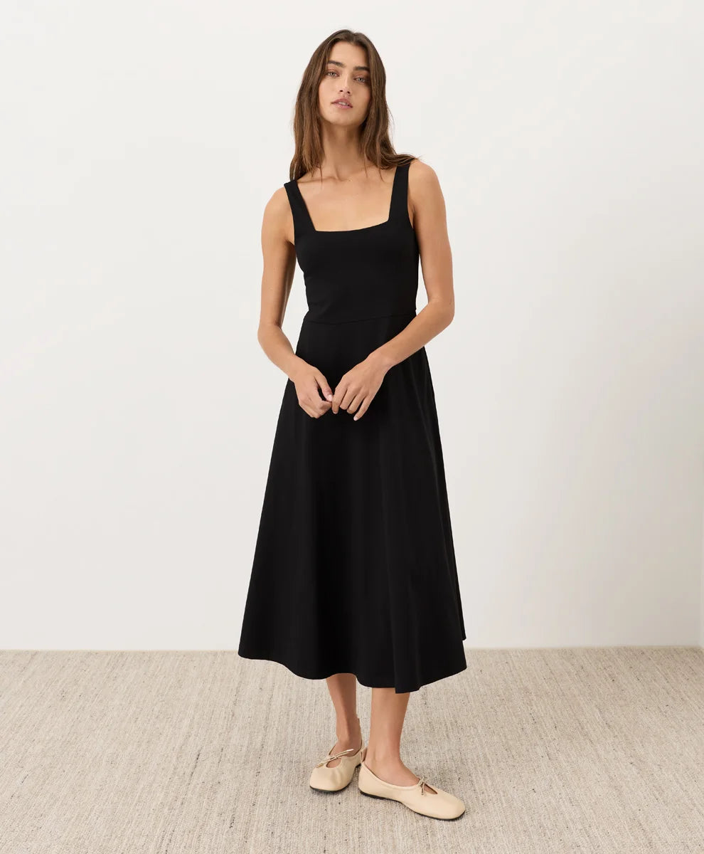 fit & flare square neck dress