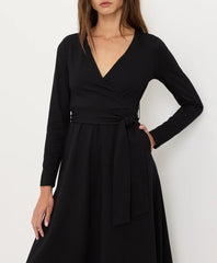 clearance fit & flare wrap dress