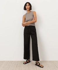 clearance stretch poplin wide leg pant
