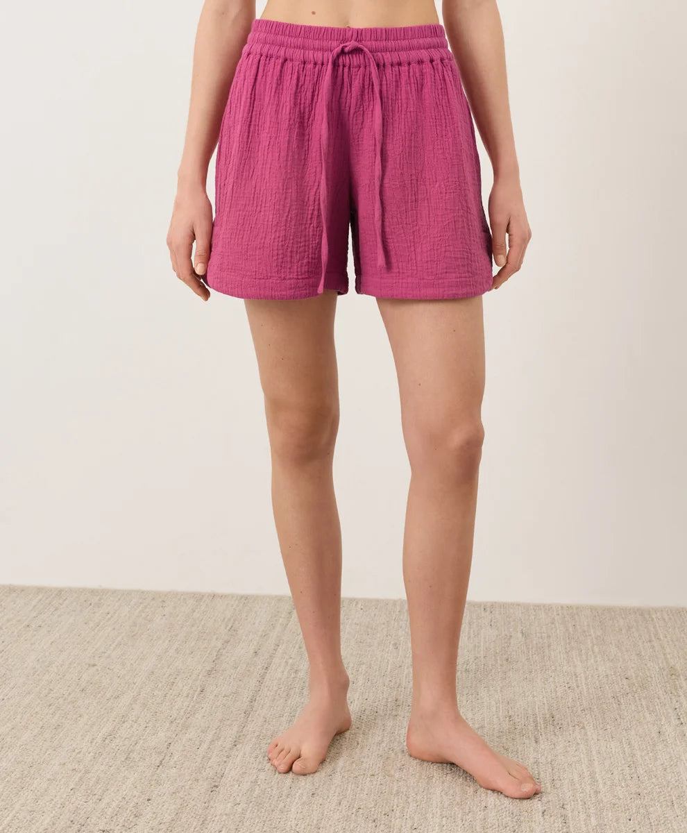 clearance coastal double gauze curved hem short