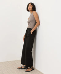 clearance stretch poplin wide leg pant