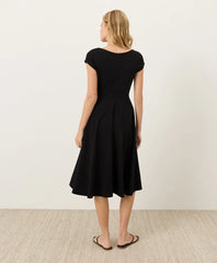 fit & flare ballet neck dress