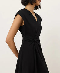 fit & flare v-neck twist dress