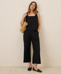 clearance canopy linen blend pleated trouser